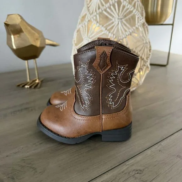NEW Boys 5 Infant/Toddler Zip Cowboy Boots - Picture 4 of 8